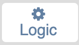A blue gear above the word "Logic" on a white background.
